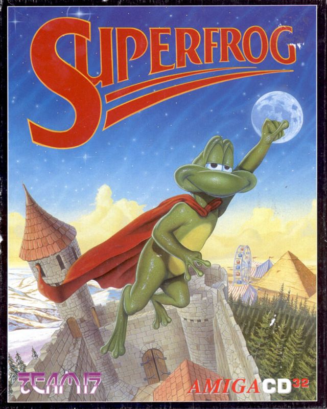 Superfrog box art for Amiga CD32
