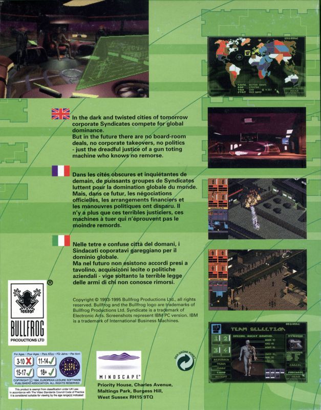 Syndicate box art for Amiga CD32