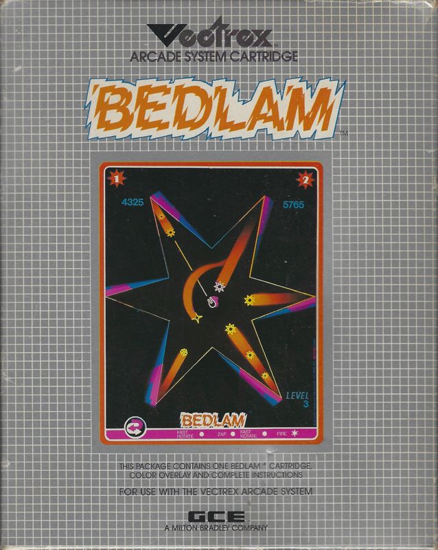 Bedlam box art for Vectrex