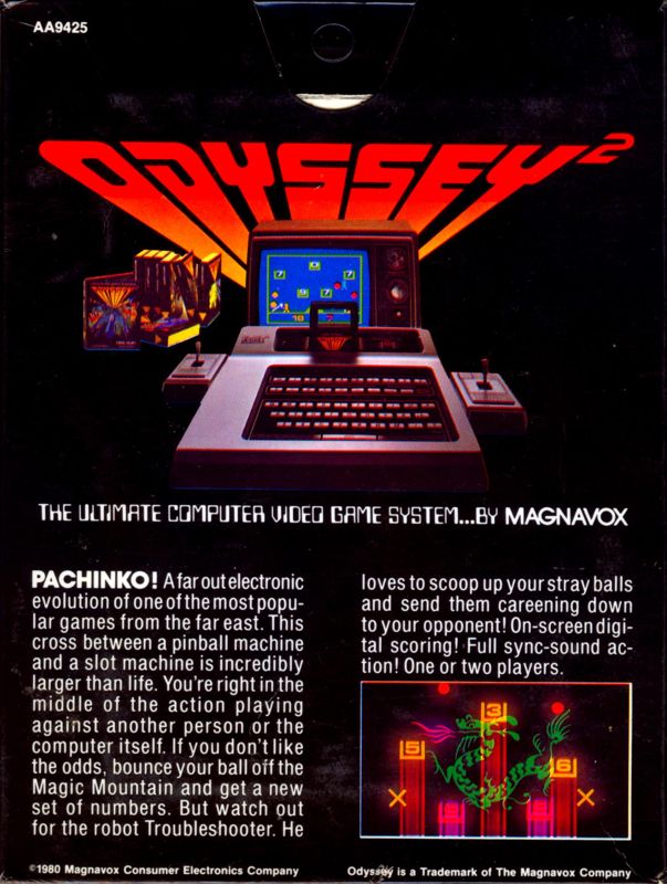 Pachinko! box art for Odyssey 2