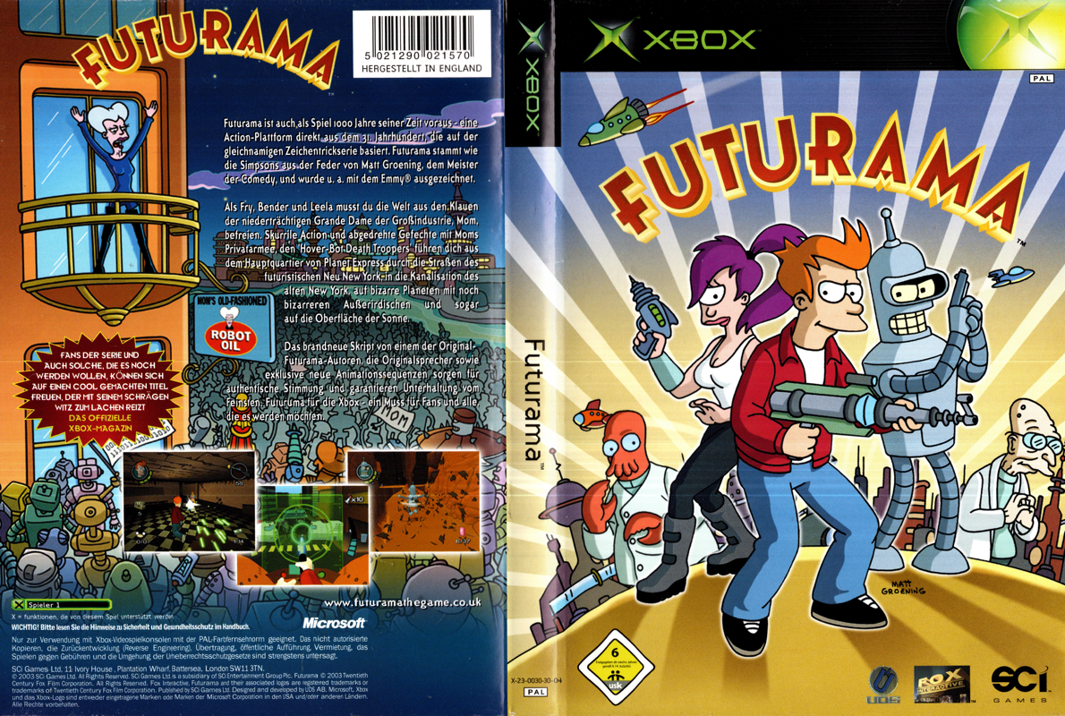 Futurama box art for Xbox