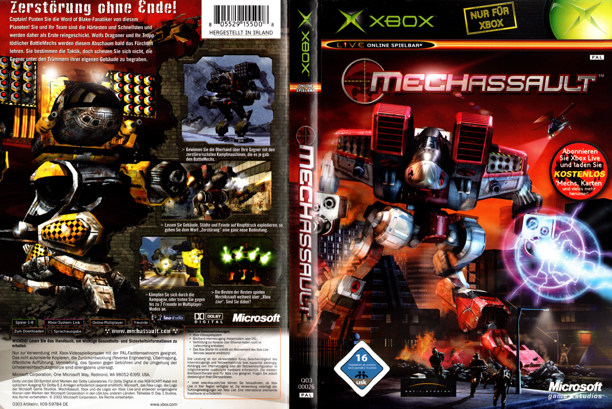 MechAssault box art for Xbox