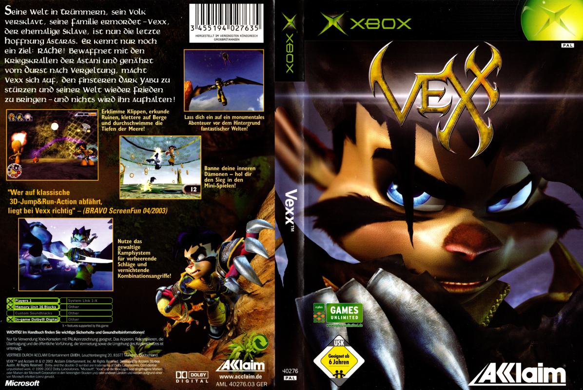 Vexx box art for Xbox