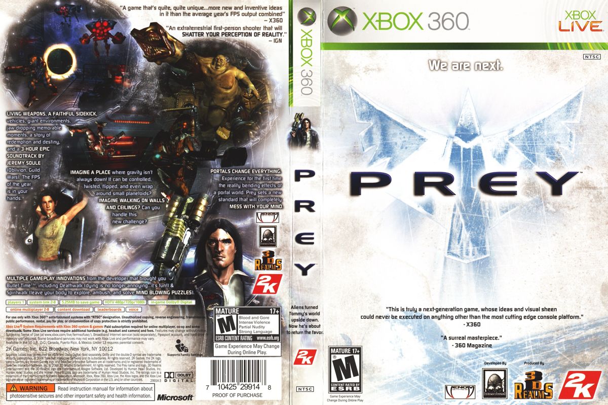Prey box art for Xbox 360
