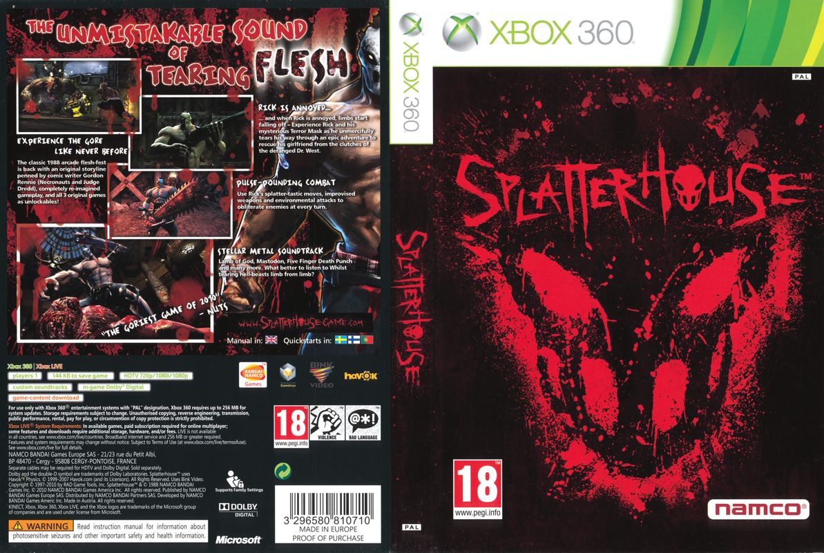 Splatterhouse box art for Xbox 360
