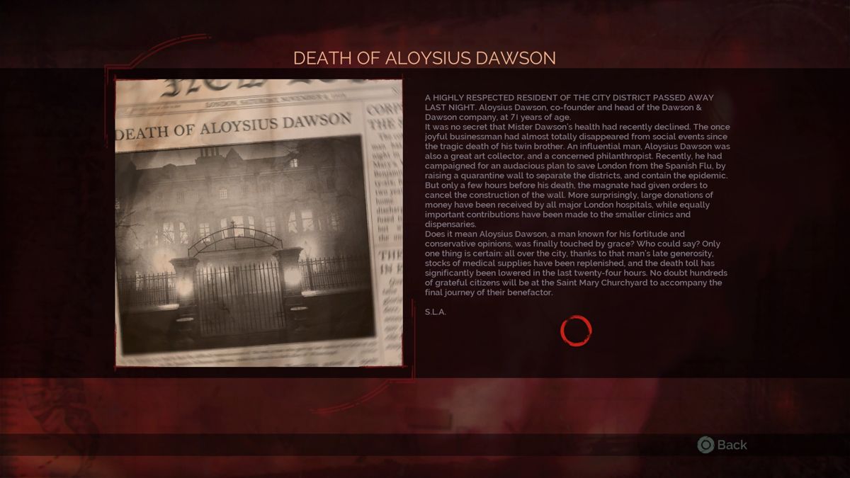 Vampyr screenshot 4 for Xbox One