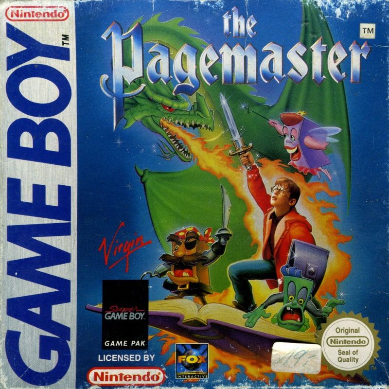 Pagemaster box art for GameBoy