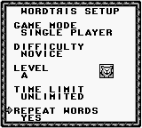 Wordtris screenshot 4 for GameBoy
