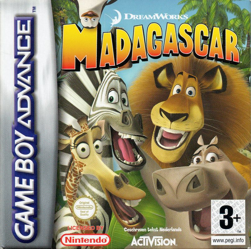 Madagascar box art for GameBoy Advance