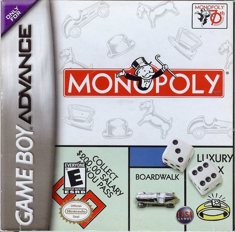 Monopoly box art for GameBoy Advance
