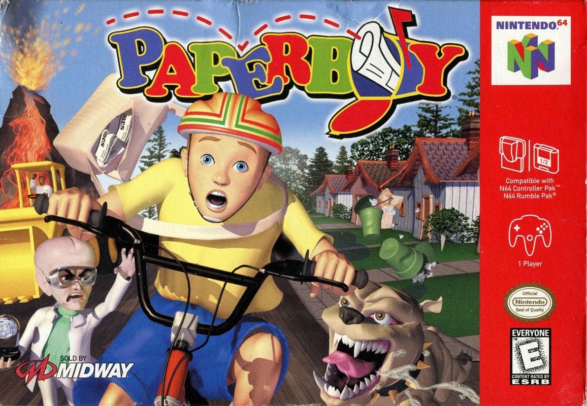 Paperboy box art for Nintendo 64