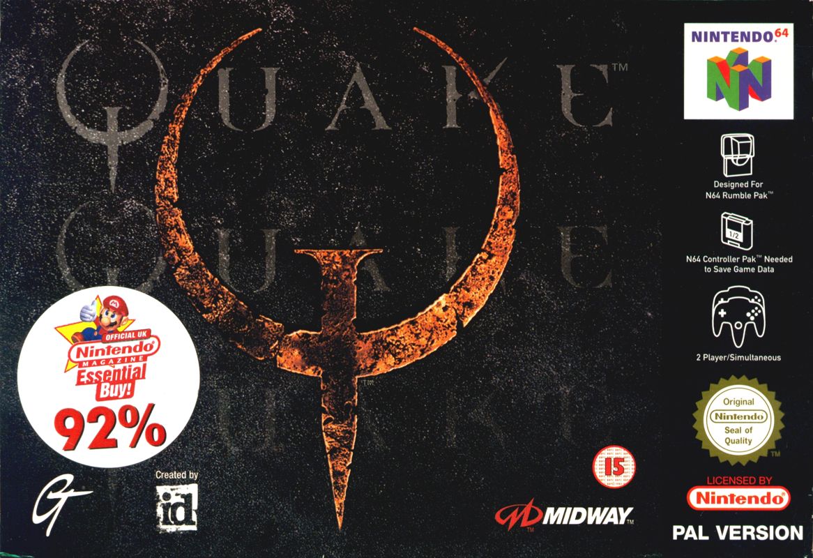 Quake box art for Nintendo 64