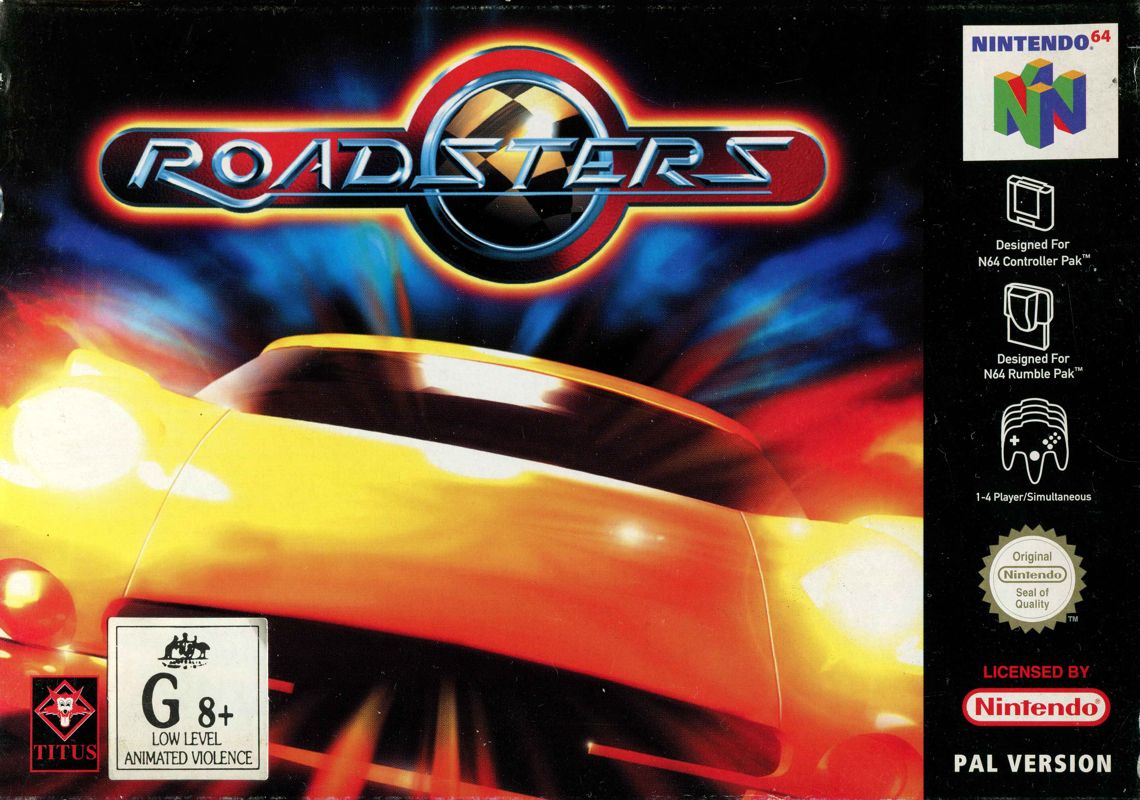 Roadsters box art for Nintendo 64
