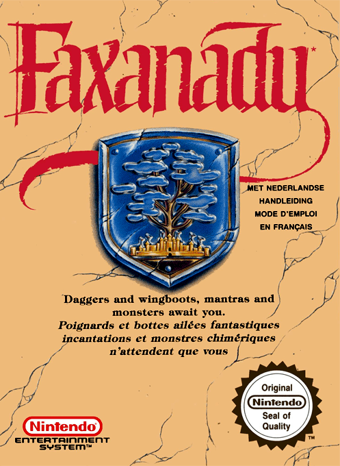 Faxanadu box art for Famicom