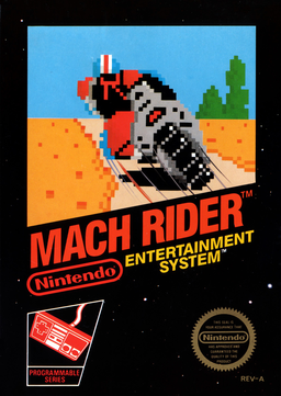 Mach Rider box art for Famicom