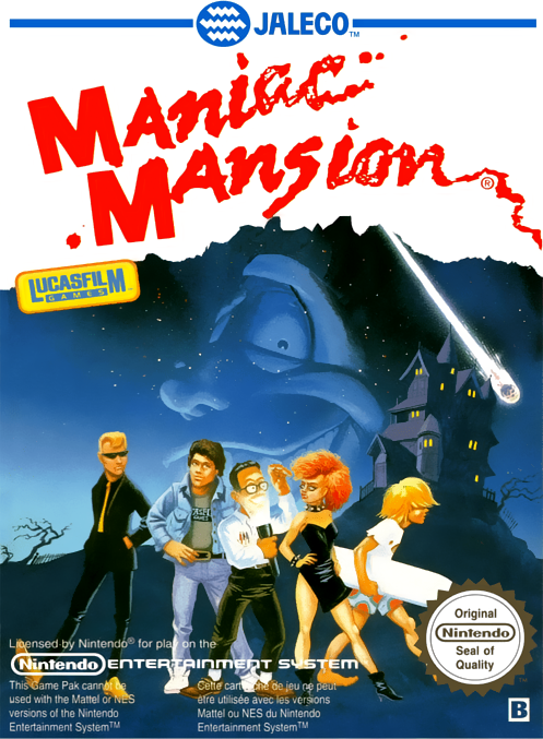 Maniac Mansion box art for Famicom