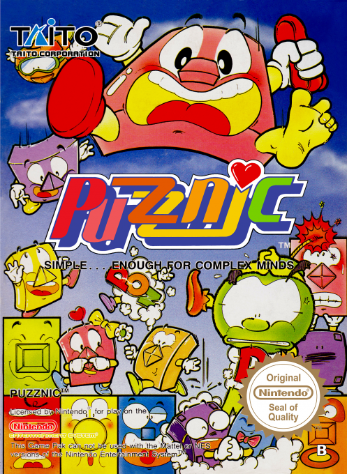 Puzznic box art for Famicom