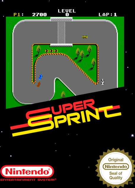 Super Sprint box art for Famicom