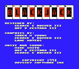 Blackjack screenshot 3 for NES