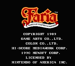 Faria screenshot 2 for NES