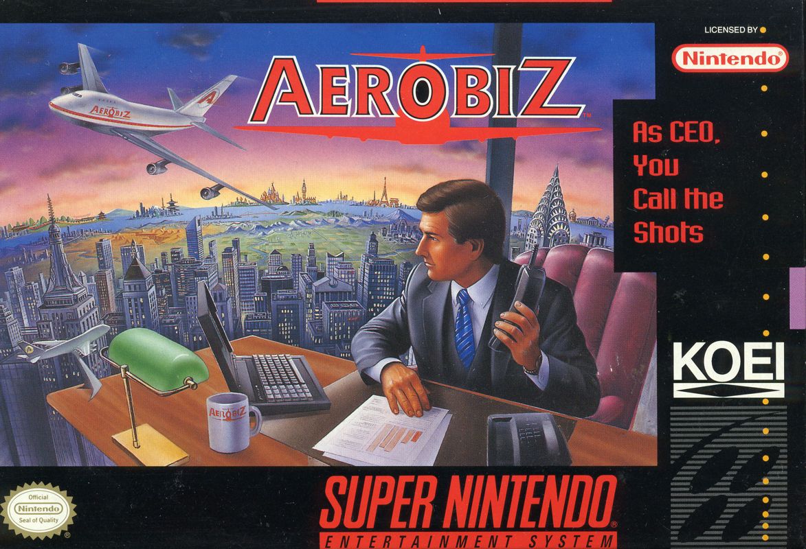 Aerobiz box art for Super Nintendo