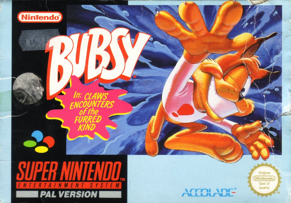 Bubsy box art for Super Nintendo