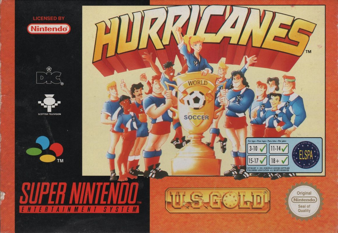 Hurricanes box art for Super Nintendo