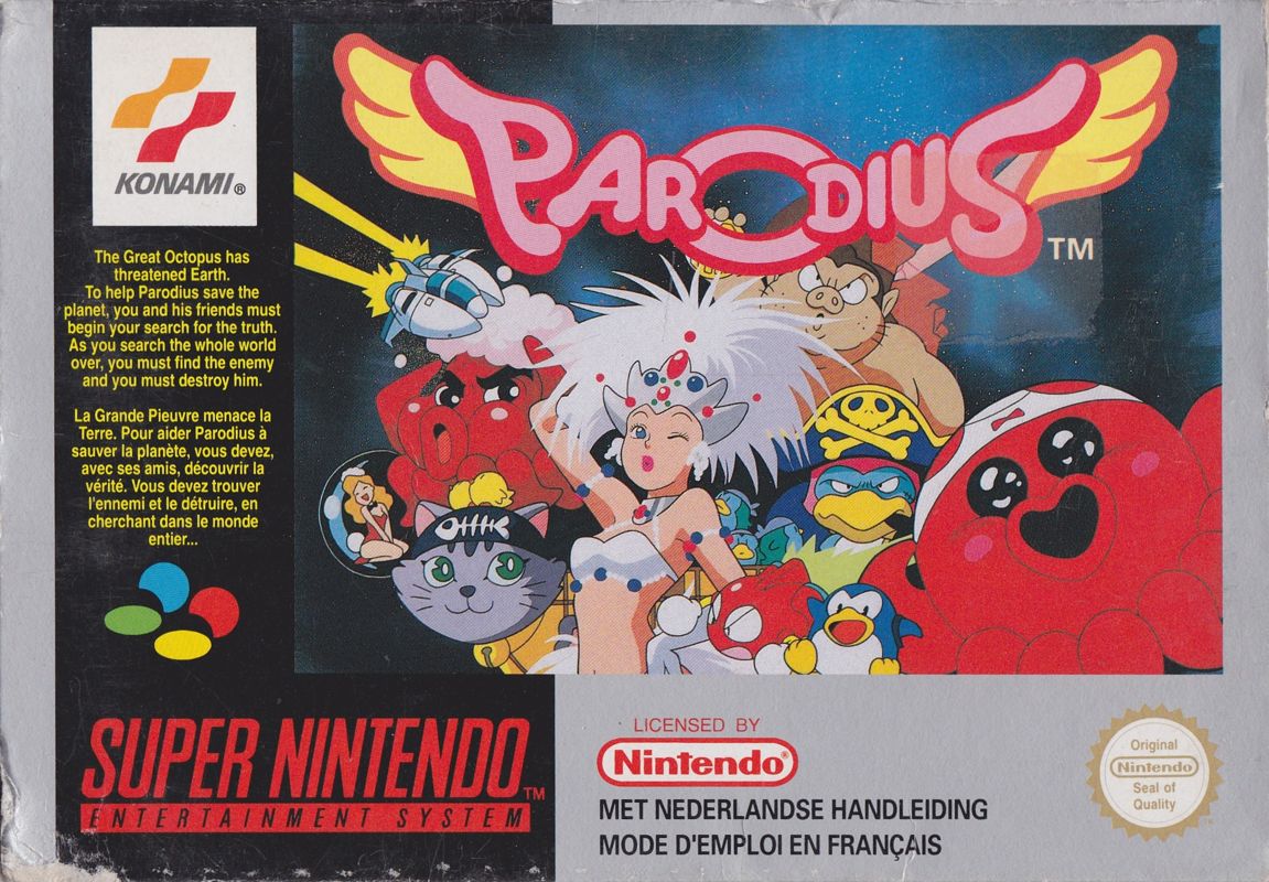 Parodius box art for Super Nintendo