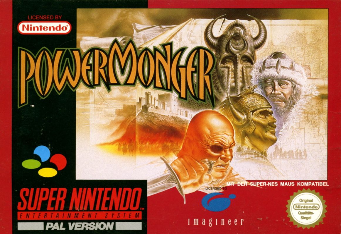 Powermonger box art for Super Nintendo