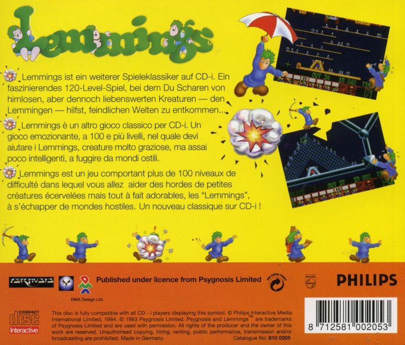 Lemmings box art for CD-i