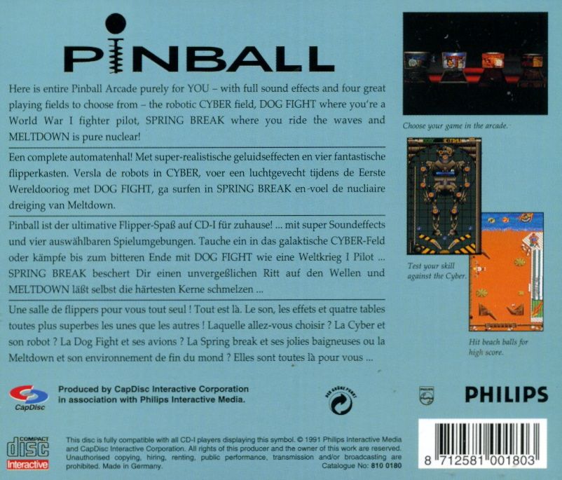 Pinball box art for CD-i