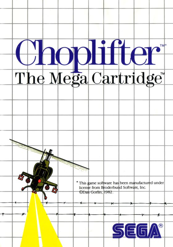 Choplifter box art for Sega Master System