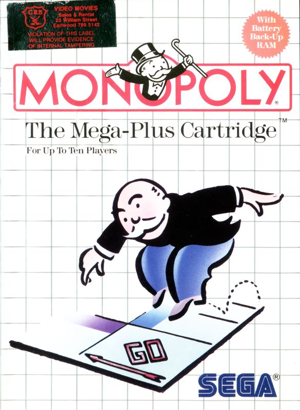 Monopoly box art for Sega Master System