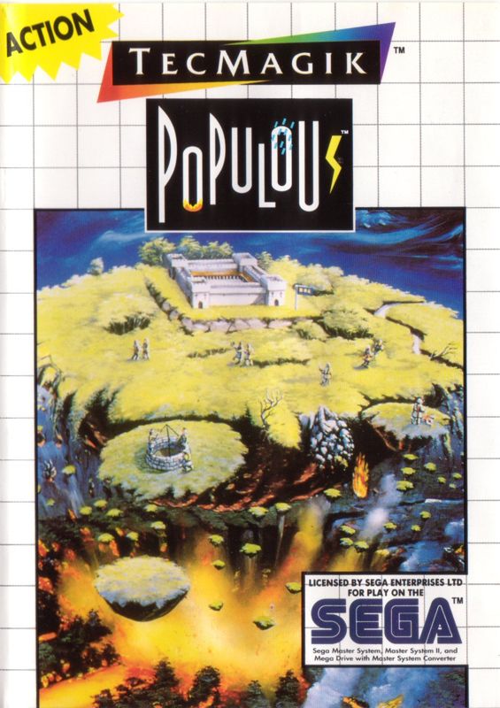 Populous box art for Sega Master System