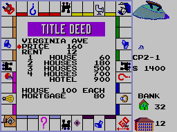 Monopoly screenshot 3 for Sega Master System