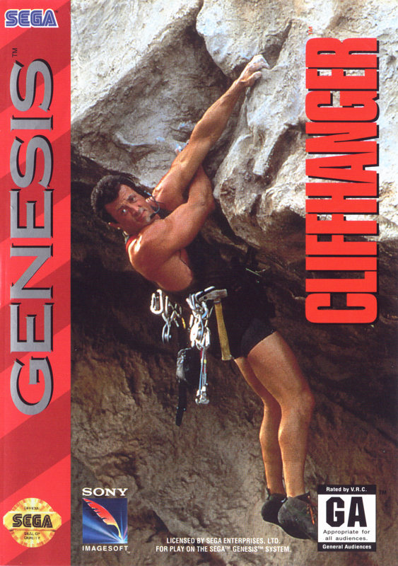 Cliffhanger box art for Sega Mega Drive