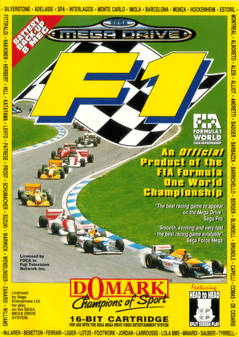 F1 box art for Sega Mega Drive