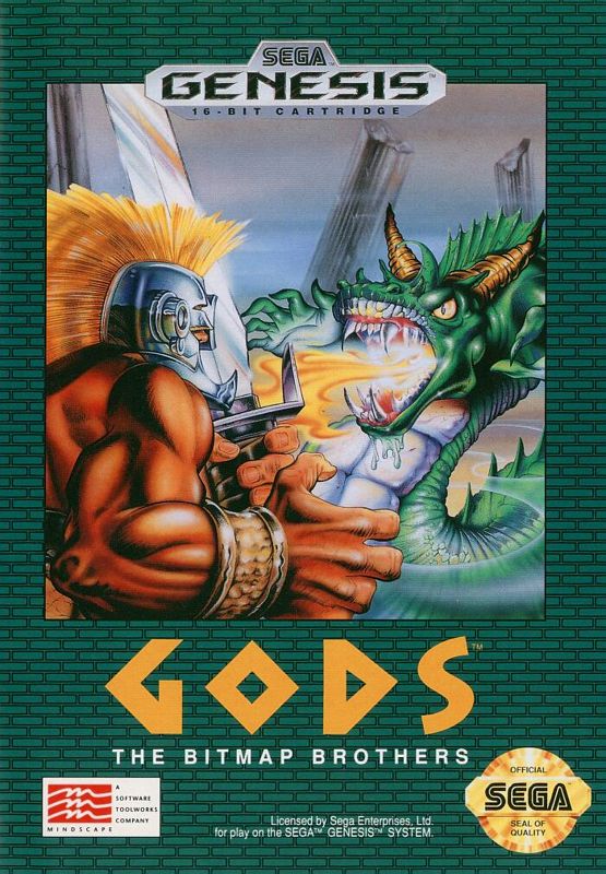 Gods box art for Sega Mega Drive