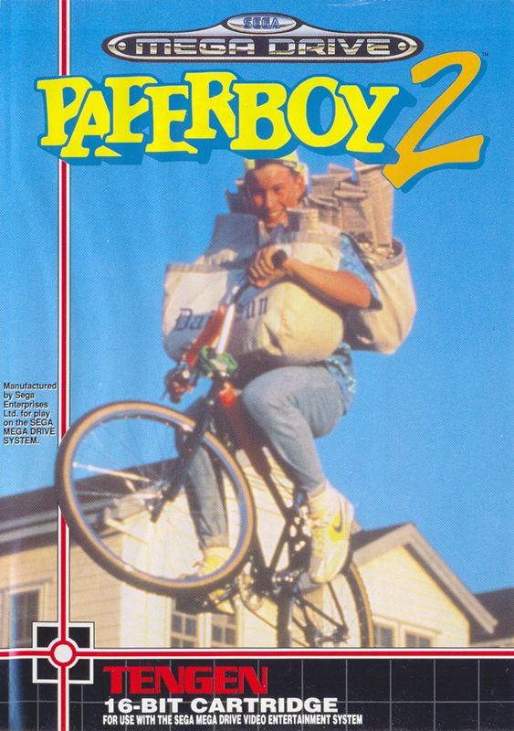 Paperboy box art for Sega Mega Drive
