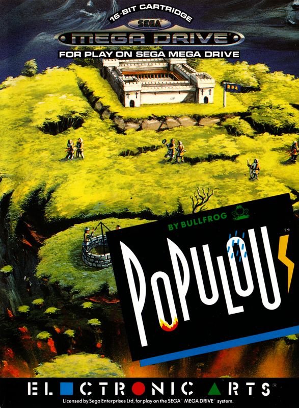 Populous box art for Sega Mega Drive