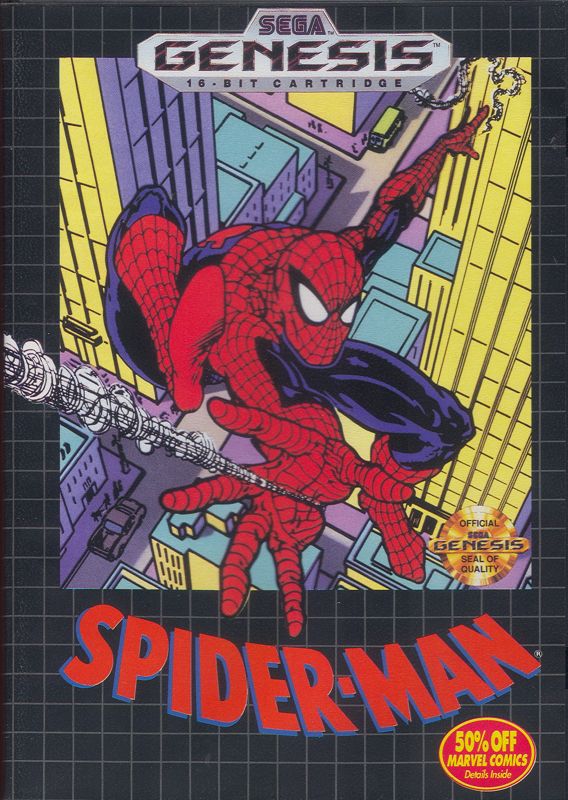 Spiderman box art for Sega Genesis