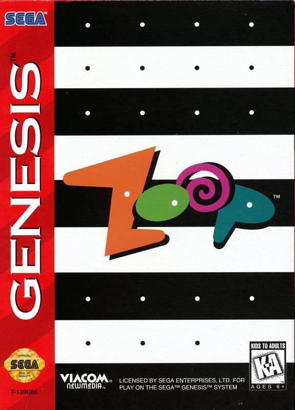 Zoop box art for Sega Genesis