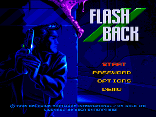 Flashback back cover for Sega Mega Drive
