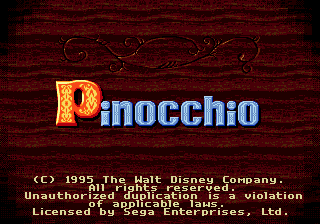 Pinocchio screenshot 3 for Sega Mega Drive