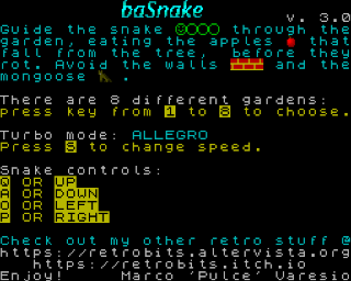 Snake screenshot 3 for ZX Spectrum