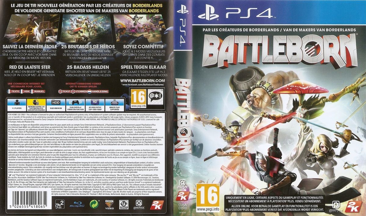 Battleborn box art for Playstation 4