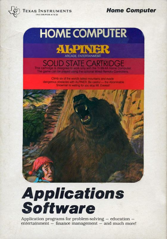 Alpiner box art for TI-99