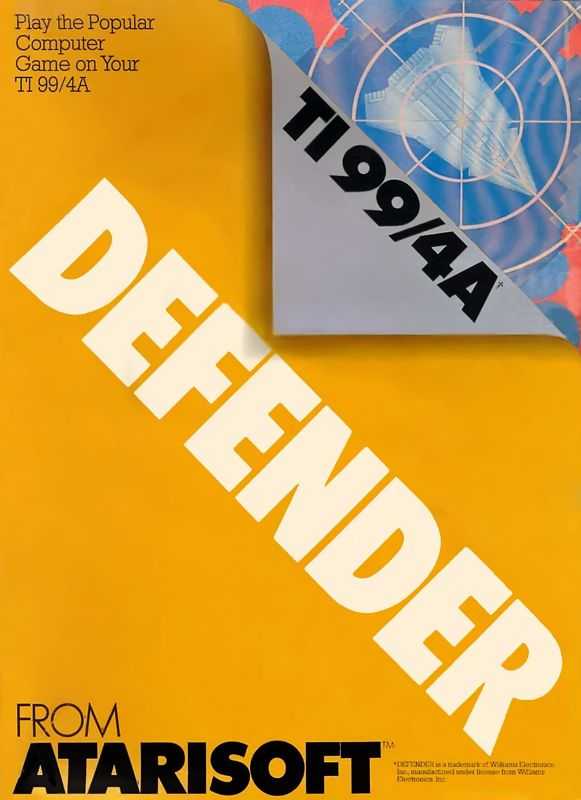 Defender box art for TI-99