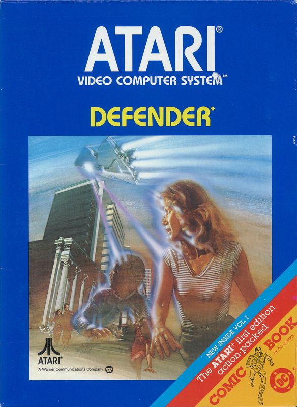 Defender box art for TI-99