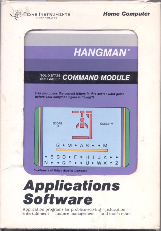 Hangman box art for TI-99